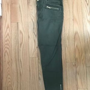 Loft Forrest green Modern Zip Skinny Jeans